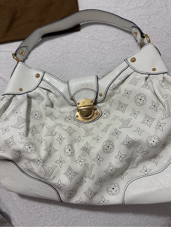 Louis Vuitton Handbags - Louis Vuitton White Perforated Monogram Shoulder Hobo with Gold Hardware